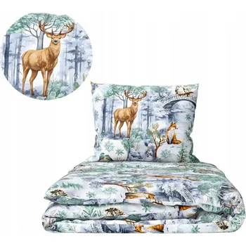 Povlečení Povlečení 140x200 + 1x70x80 cm, 140 g/m2, 100% BAVLNA, Winter Forest Green