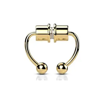 Piercing NS0048-GD Zlacený falešný septum piercing do nosu
