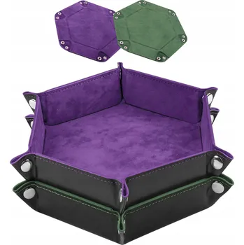 Příslušenství k deskovým hrám 2 KS ŠESTIHRANNÉ PODLOŽKY NA KOSTKY PRO RPG HRY, SKLÁDACÍ