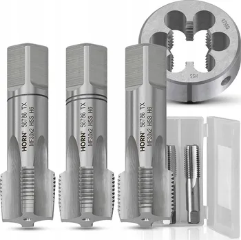 Závitořezný nástroj Závitníky a kruhová závitová čelist M30x2 HSS sada 3+1 KOMPLETNÍ SADA ZÁVITNÍKŮ