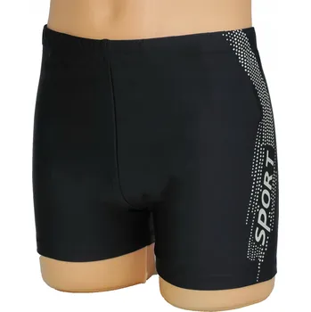 Pánské plavky Kraťasy plavky koupací šortky-MO Černá + Bílá XXL