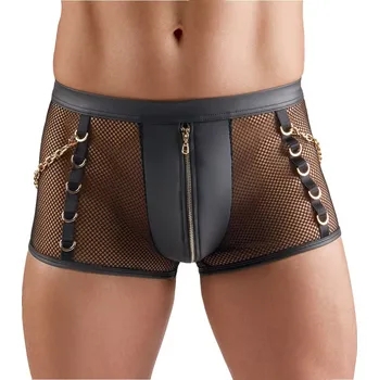 Pánské erotické prádlo Svenjoyment Wetlook Emphasising Net Pants with Rings 2133601 Black Velikost XL