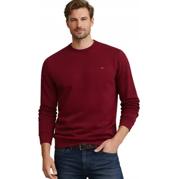 Pánská mikina Pánská mikina bordó kulatý výstřih z měkké bavlny