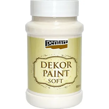 Speciální výtvarná barva Dekor Paint Soft - křídová vintage barva 500ml - krémová bílá