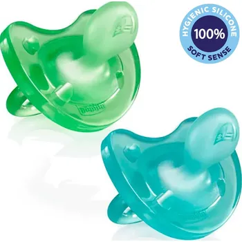 CHICCO Dudlík Physio Soft celosilikonový 6-16m chlapec 2 ks