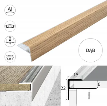 Rohová lišta schodová 15x22 profil Effector A60 dąb 120 cm