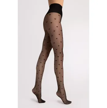 Dámské punčochy Fiore Heartbeat 20 DEN F5007 barva:černá 2-S