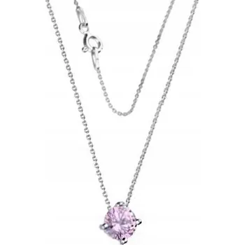 Náhrdelník Stříbrný náhrdelník 925 s růžovou zirkonií 1.34g