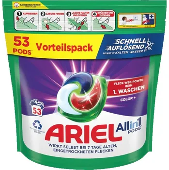 Kapsle na praní ARIEL ALLin1 Kapsle na barevné prádlo 53ks