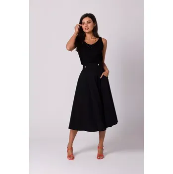 Dámské oblečení B265 Sukně s vysokým pasem - černá EU XXL