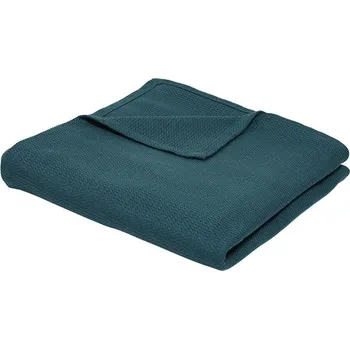 Napínací potah Blancheporte Žabičkovaný pléd nebo přehoz na pohovku, bavlna petrolejová