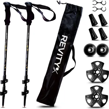 Trekingová hůl REVITY Trekingové hole REVITY Discover 65-135 cm ČERNÁ|ŽLUTÁ