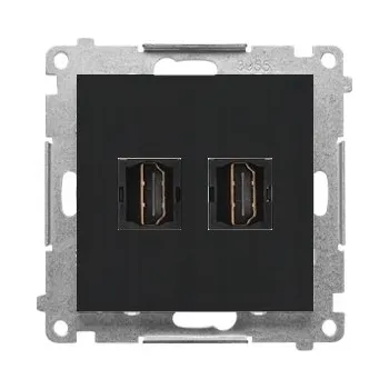 Elektrická zásuvka USB zásuvka do zdi Kontakt-simon černá