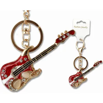 PŘÍVĚSEK NA KABELKU PŘÍVĚSEK NA KLÍČE KYTARA HUDBA DÁREK