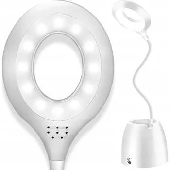 Lampička LED STOLNÍ LAMPA BÍLÁ S ORGANIZÉREM