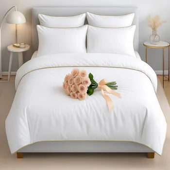 Povlečení Povlečení Queen Premium 140x200, bílé s elegantní paspulkou