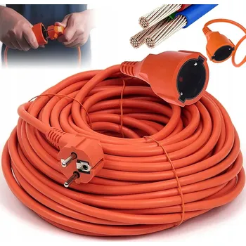 Napájecí kabel Bedee jednoduchý Prodlužovací Kabel do zahrady 30 m, 1 ks , oranžová