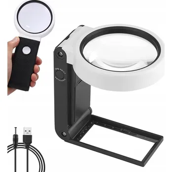 Lupa LUPA NA ČTENÍ SKLO ZVĚTŠOVACÍ S PODSVÍCENÍM SKLÁDACÍ 10X 25X