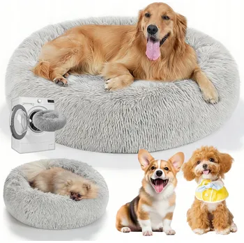 Pelíšek pro psa PELÍŠEK PRO PSA KOČKU PLYŠOVÉ KULATÉ VYMĚNITELNÁ VLOŽKA SNADNÉ ČIŠTĚNÍ