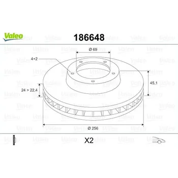 Brzdový kotouč Brzdový kotouč VALEO 186648