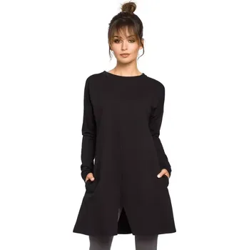 Dámské oblečení B042 Tunika s předním rozparkem - černá EU S/M