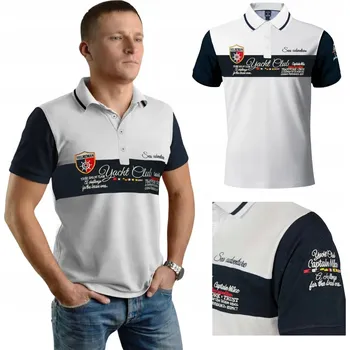 Pánská košile Pánská polokošile bílé s výšivkou TURECKÁ BAVLNA Captain Mike XL