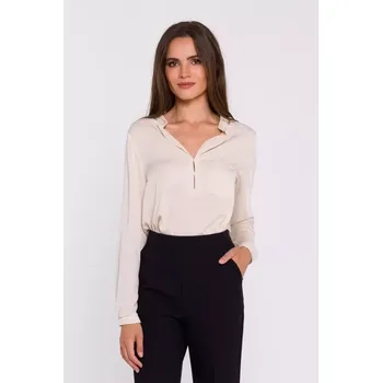Dámská košile S375 Halenka s dlouhými rukávy - béžová EU S