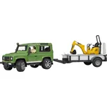 BRUDER 02593 Auto Land Rover Defender s přepravníkem a mikrobagrem JBC