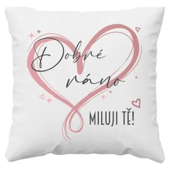 Žertovný předmět Dobré ráno - Miluji tě! - polštář s potiskem- Tričkový.cz