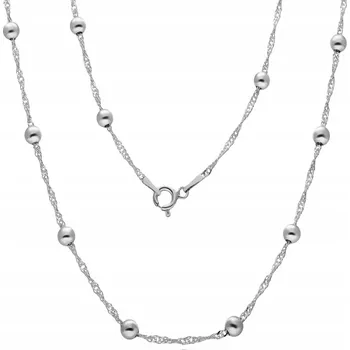 Náhrdelník STŘÍBRNÝ NÁHRDELNÍK KULIČKY NA ŘETÍZKU SINGAPUR 45 cm