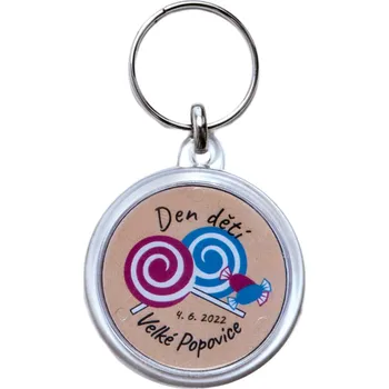 Klíčenka kruh, průměr 42 mm, transparentní