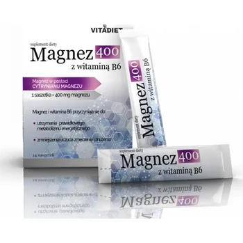 Doplněk stravy Vitadiet Hořčík 400 s vitamínem B6, sáčky 14 ks