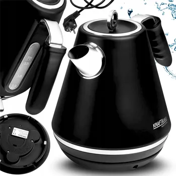 Rychlovarná konvice RYCHLOVARNÁ KONVICE BEZDRÁTOVÁ 2200W 1,7L MODERNÍ ČERNÁ NA KÁVU A ČAJ