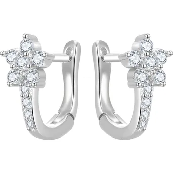 Náušnice Slušivé kytičkové náušnice se zirkony AGUC3334-W Beneto