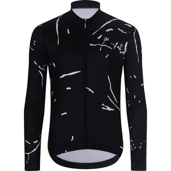 cyklistický dres HOLOKOLO Cyklistický dres s dlouhým rukávem zimní - PASSION WINTER - černá/bílá 6XL