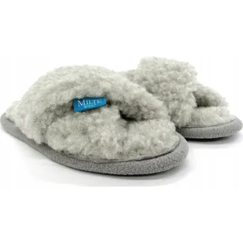 Dámská obuv Pantofle BAMBOŠE z vlny MERINOS, velikost 36-37, křížené Pantofle