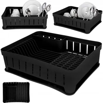 Odkapávač na nádobí Suszarka do naczyń czarna stojanový odkapávač loft na talíře příbory VELKÝ