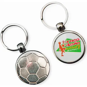 Klíčenka fotbal, průměr 35 mm, stříbrná
