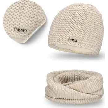 Čepice PaMaMi sada: čepice a nákrčník (rolák) univerzální velikost, béžová