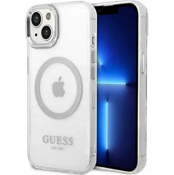 Pouzdro na mobilní telefon Zadní Kryt Guess Back pro Apple iPhone 14 stříbrný