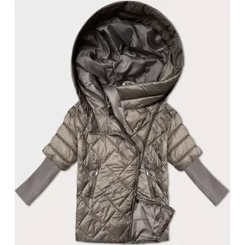 Tmavě béžová lehká dámská bunda s úpletovými rukávy Minority (M2-6701-62) odstíny béžové XXL (44)