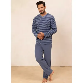 Pánská móda Pyžamo Regina 490 dlouhé/r 2XL Z25/26 pánské froté tmavě modrá XXL