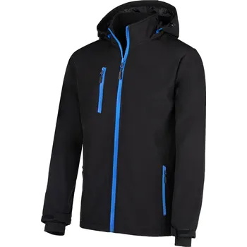 Pánská móda Softshellová bunda pánská černá modré kostěné zipy 2XL