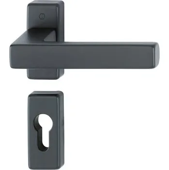 Dveřní kování Toulon klika-klika na obdelníkové rozetě, 8/92mm, F9714M černá mat HOPPE