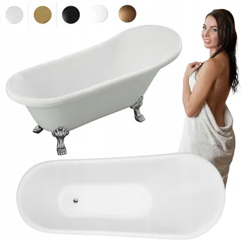 Vana VOLNĚ STOJÍCÍ VANA ISABEL AKRYL RETRO + SIFON VÝPUSTNÝ VENTIL 3 160X75X72 BÍLÁ