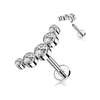 Piercing LB1113ST-1206 Piercing do brady se zirkony