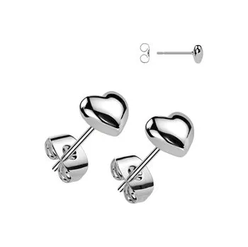 Náušnice OPN1980-ST Ocelové náušnice srdíčka