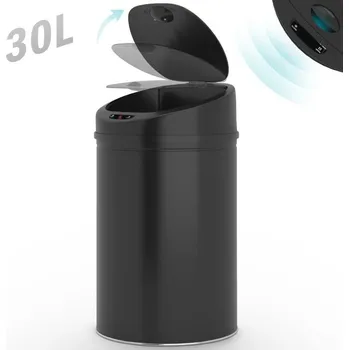 Odpadkový koš Automatický odpadkový koš na senzor 30l černý – otevření po přiblížení ruky