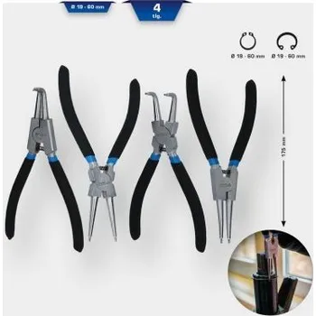 Kleště Brilliant Tools BT067000 Souprava kleští na Seegerovy kroužky, 4dílná, 175 mm