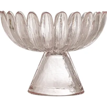 Bloomingville Skleněná miska na podstavci Nalu Rose Glass